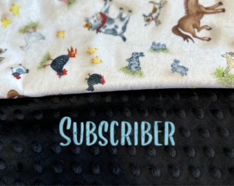 Farm Minky Blanket, Unisex Gift Personalized Minky Baby Blanket With Name, Cow Blanket, Farm theme blanket, Farm Baby, Farm Animal Blanket