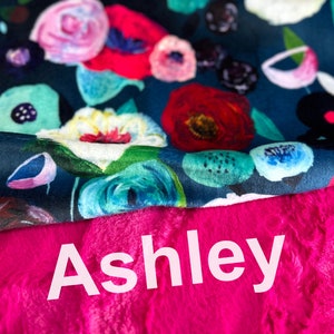 Floral Blanket, Personalized Minky Baby Blanket With Name, Floral Minky Blanket,  Multi Colored Baby Blanket, Flower Blanket