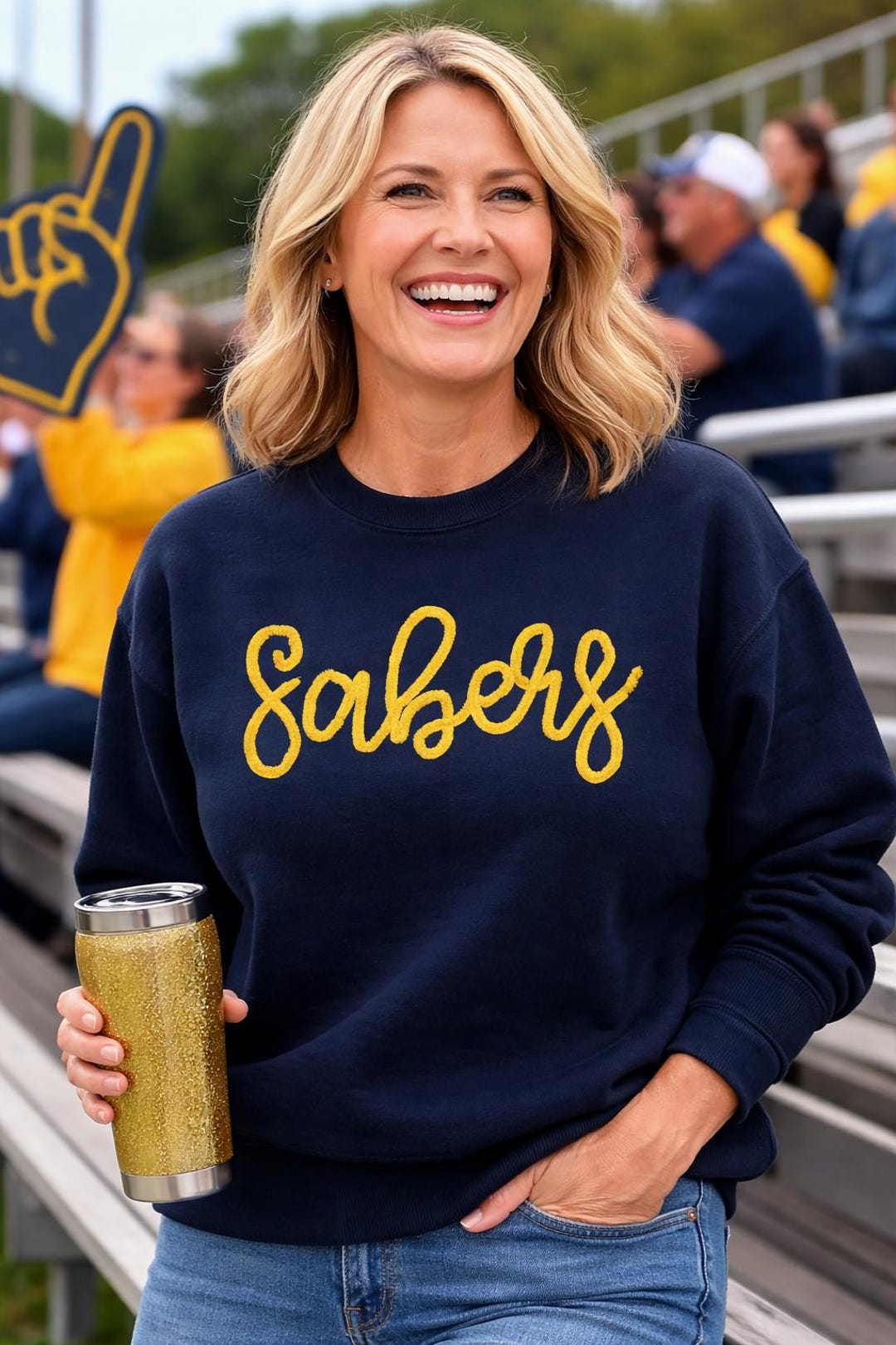 Sabers cursive Yarn Embroidered Sweatshirt