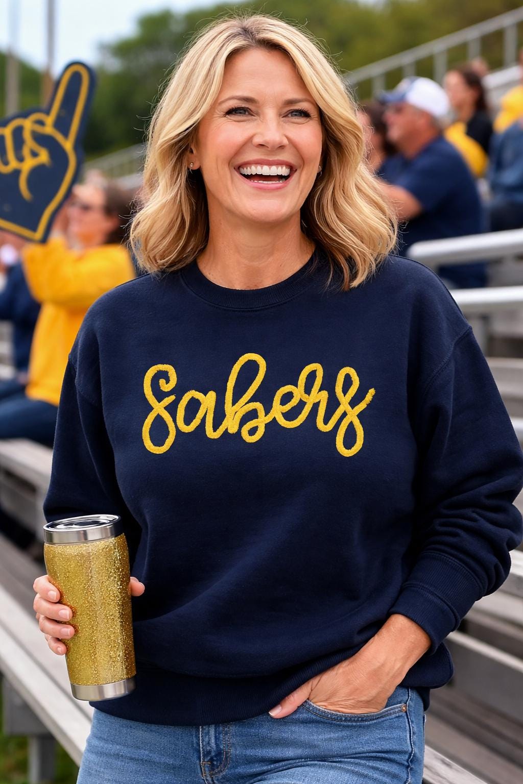 Sabers cursive Yarn Embroidered Sweatshirt