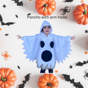 Ghost Car Seat Poncho Ghost Costume Kids Toddler Child Baby Poncho Traveling Warm Hooded Blanket Halloween Poncho