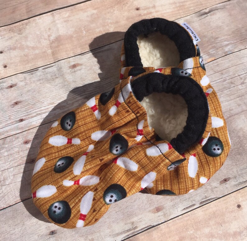 Bowling booties Bowling Moccs Bowling soft sole shoe Baby Etsy