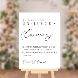 Unplugged Ceremony Sign, Modern Wedding Welcome Sign, Unplugged Ceremony Wedding Sign Printed, Wedding Decor, Unplugged Wedding Sign