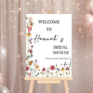 Wild Flowers Bridal Shower Welcome Sign, Acrylic or Foam Board Sign, Bridal Shower Decorations, Bridal Shower Custom Spring Welcome Sign