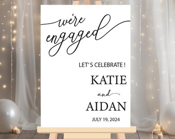 Minimalist Engagement Party Welcome Sign, Engagement Sign, Engagement Party Welcome Sign, Modern Engagement Party Decor, Party Welcome Sign