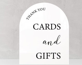 Cards & Gifts Arch Table Sign, Gift and Cards Sign, Modern Acrylic Wedding Sign, Wedding TableTop Signs