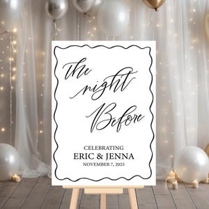 The Night Before Wedding Rehearsal Dinner Welcome Sign, Rehearsal Dinner Sign, The Night Before Sign, Minimalist Rehearsal Dinner Sign