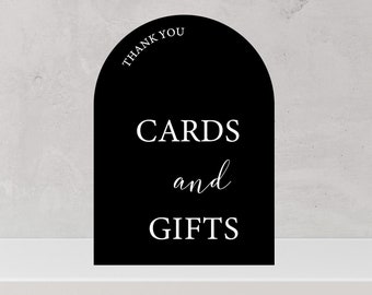 Cards & Gifts Arch Table Sign, Gift and Cards Sign, Modern Acrylic Wedding Sign, Wedding TableTop Signs
