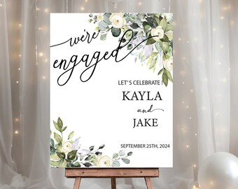 Green Leaves Engagement Party Welcome Sign, Engagement Welcome Sign, Engagement Party Welcome Sign, Engagement Party Decor