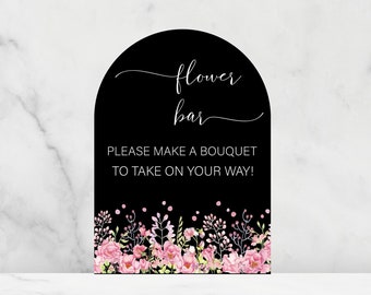 Flower Bar Arch Sign | Acrylic Flower Bar Sign | Flower Bar Sign | Flower Bar Acrylic Sign | Bridal Shower Favors Sign | Arch Sign