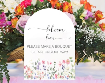Spring Flowers Bar Arch Sign | Floral Acrylic Bloom Bar Sign | Flower Bar Acrylic Arch Sign | Bridal Shower Favors Sign | Arch Sign Gift
