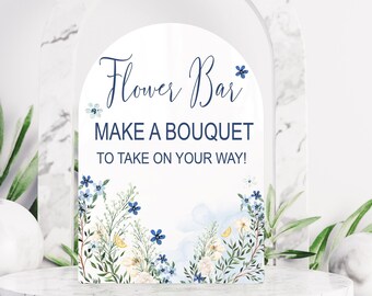 Flower Bar Arch Acrylic Sign | Acrylic Event Sign | Flower Table Top Wedding Sign | Bridal Shower Favors Sign | Arch Sign S224