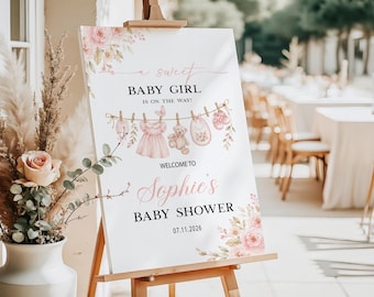 Sweet Baby Shower Welcome Sign, Sweet Baby Girl is On the Way Baby Shower Sign,  Sweet Baby Is On The Way Sign Printed + Shipped