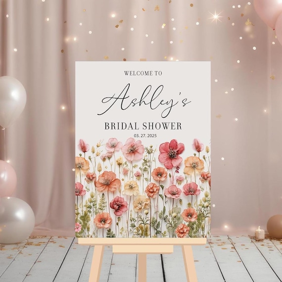 Wildflower Bridal Shower Welcome Sign, Floral Bridal Brunch Welcome Sign, Wildflower Bridal Shower Decor, Love is in Bloom Bridal Sign