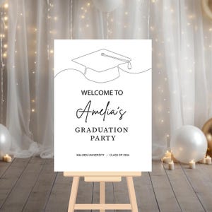 Graduation Party Welcome Sign, Custom Minimalist Graduation Welcome Sign, Printed Graduation Party Decor,  Graduation Welcome Sign