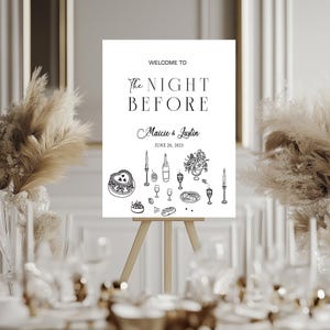 The Night Before Wedding Rehearsal Dinner Welcome Sign, Hand Drawn Rehearsal Dinner Sign, Whimsical Wedding Sign, Rehearsal Dinner Sign