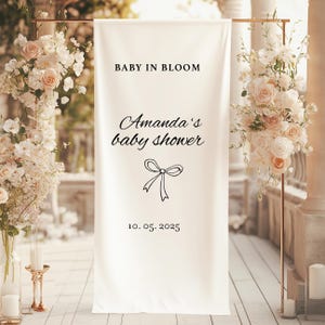 Baby In Bloom Baby Shower Welcome Sign, Fabric Baby Shower Welcome Sign, Custom Signage for Party, Baby Shower banner, Party Banner