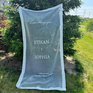 Fabric Wedding Welcome Sign,  Sheer Wedding Veil, Custom Lace Fabric Sign for any event, Wedding Welcome Sign, Lace Edge Sign