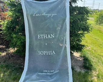 Fabric Wedding Welcome Sign,  Sheer Wedding Veil, Custom Lace Fabric Sign for any event, Wedding Welcome Sign, Lace Edge Sign