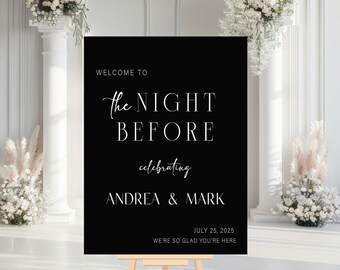 The Night Before Rehearsal Dinner Welcome Sign, Custom Wedding Rehearsal  Welcome Sign, Night Before Wedding Dinner Sign