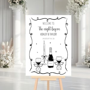 The Night Before Wedding Rehearsal Dinner Welcome Sign, Rehearsal Dinner Sign, The Night Before Sign, Whimsical Rehearsal Dinner Sign