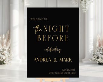 The Night Before Rehearsal Dinner Welcome Sign, Custom Wedding Rehearsal Welcome Sign, Night Before Wedding Dinner Sign