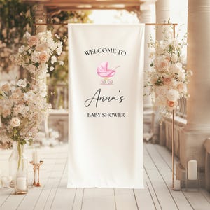 Baby Shower Welcome Sign, Fabric Baby Shower Welcome Sign Modern, Custom Signage for Party event, Baby Shower banner