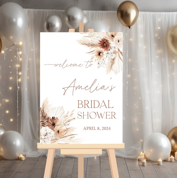 Boho Fall Floral Bridal Shower Welcome Sign, Acrylic, Foam Board Sign, Fall Bridal Shower Decorations, Bridal Shower Welcome Sign