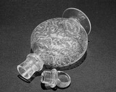 Holiday Sale. Very Fine Rare Etched Baccarat Decanter, French Crystal, Art Nouveau, Michelangelo Pattern, Late 1800s to Early 1900s