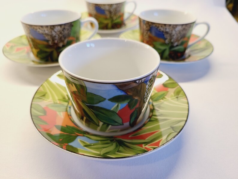 Jungle Scene Flat Cups Amazon Pattern 1 of 7 Mikasa China Cups and Saucer Sets Sold Separately Discontinued Porcelain