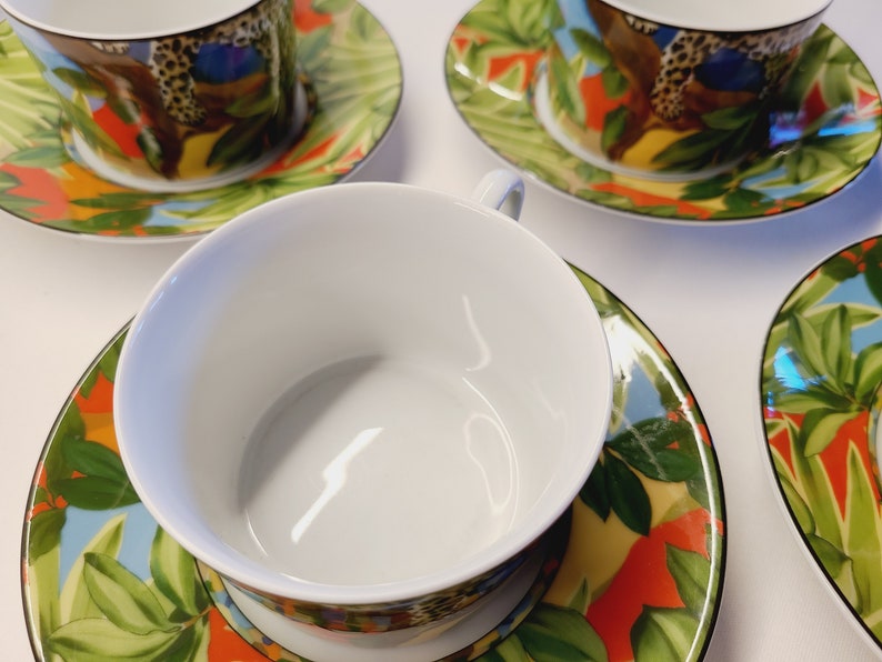 Jungle Scene Flat Cups Amazon Pattern 1 of 7 Mikasa China Cups and Saucer Sets Sold Separately Discontinued Porcelain