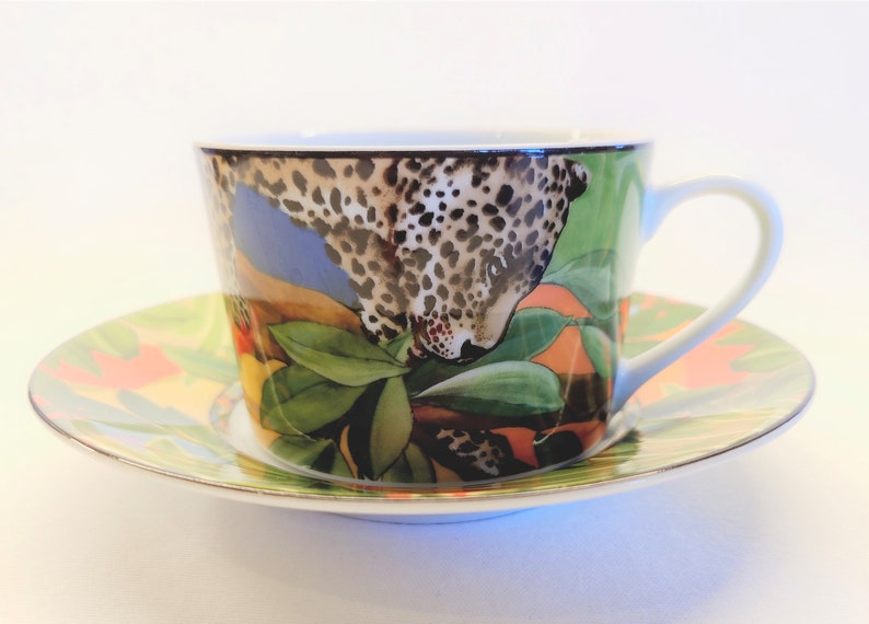 Jungle Scene Flat Cups Amazon Pattern 1 of 7 Mikasa China Cups and Saucer Sets Sold Separately Discontinued Porcelain