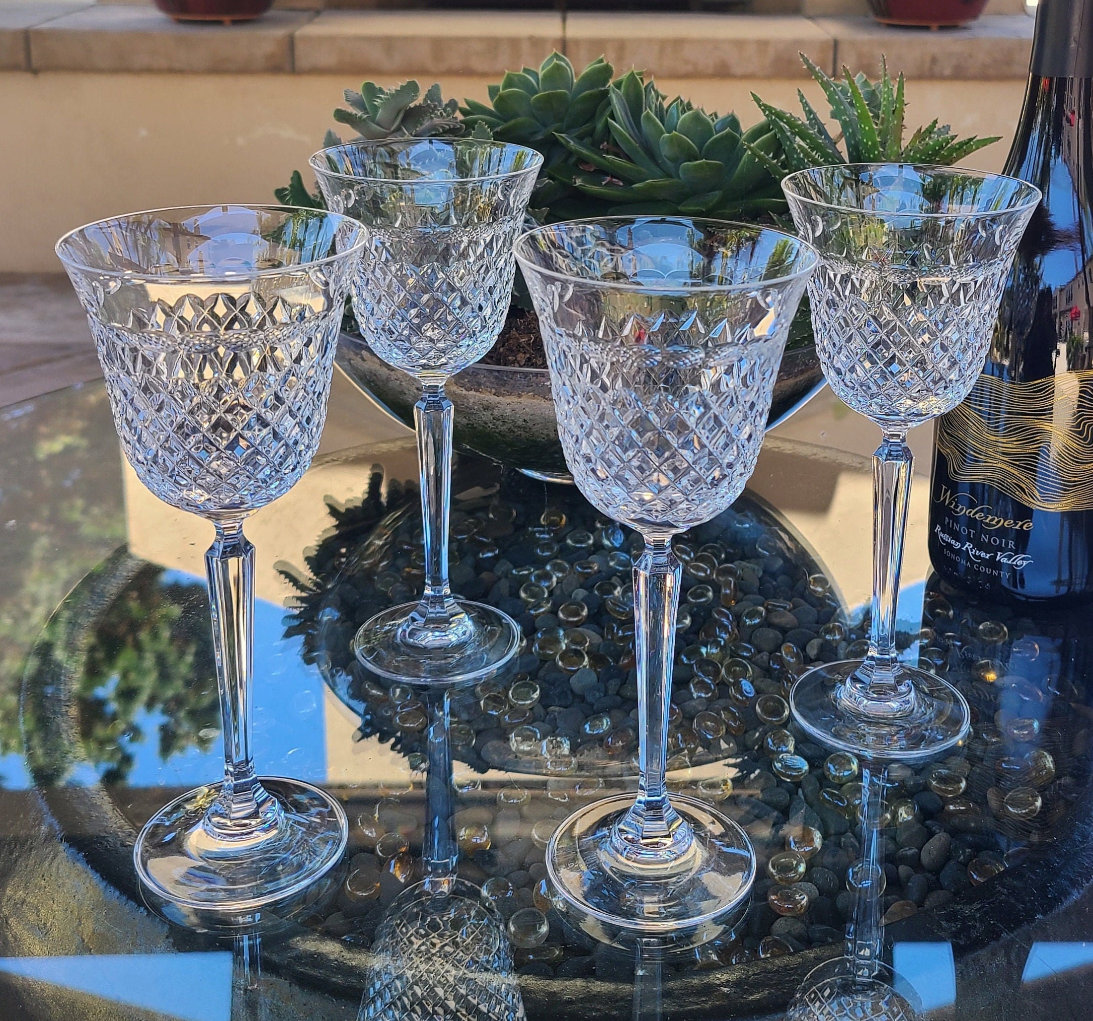 Large Clear Glass Wine Glasses Thin Elegant Stem Oversized Bowl 4 20 Plus  Oz 