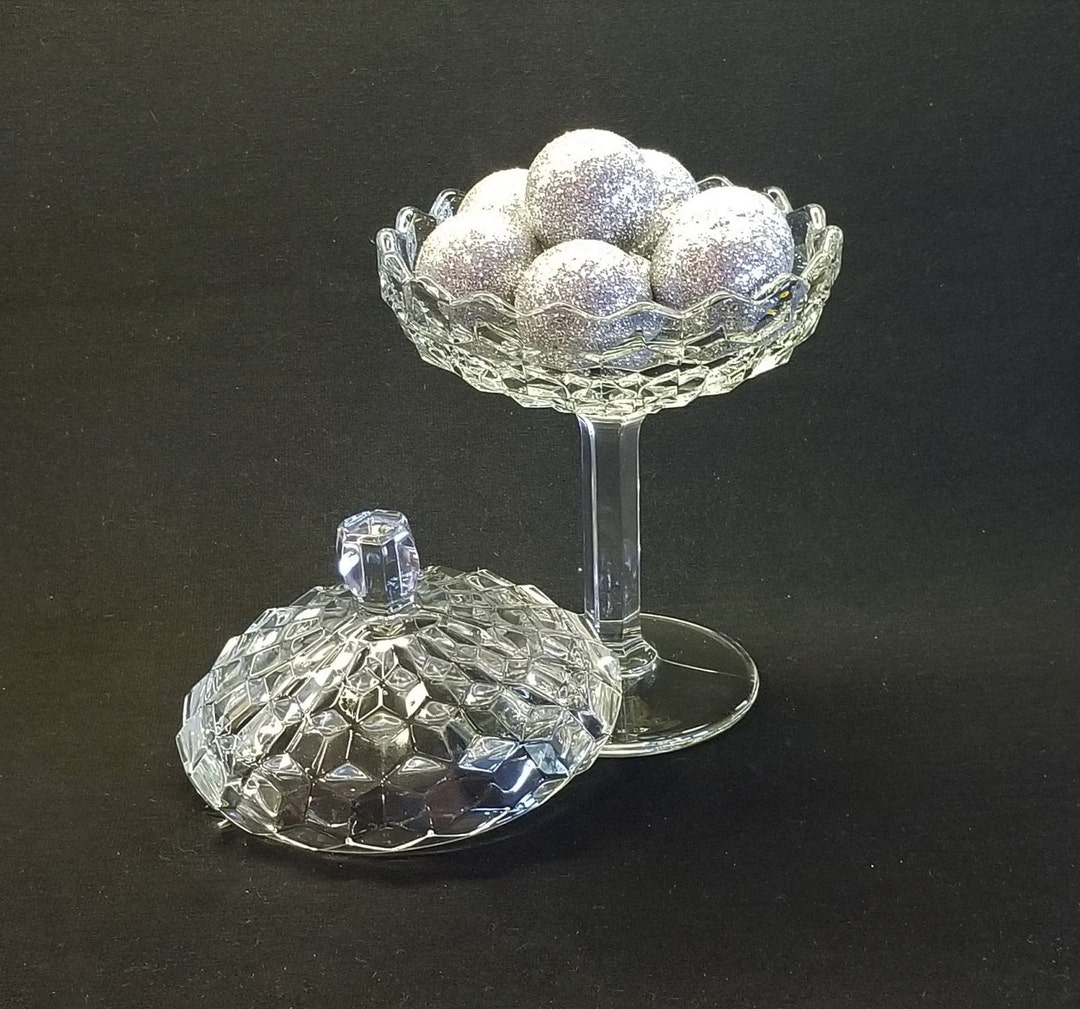 Fostoria Crystal, Compote, Cubist Design, Candy Dish, Compote, Display ...
