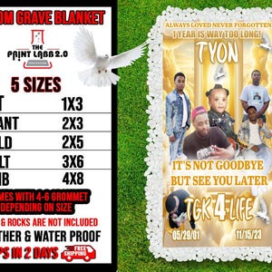 Memorial Grave Blanket | Custom Grave Blanket | Grave Funeral Blanket | Memorial Keepsakes | Grave Marker | Home Going