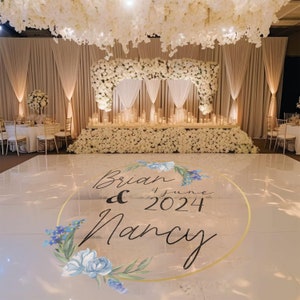 Custom Wedding Dance Floor Wrap | Self Stick Dance Floor | Monogram Vinyl Floor Decal | Reception Dance Floor | Wedding Decor