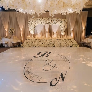 Custom Wedding Dance Floor Wrap | Self Stick Dance Floor | Monogram Vinyl Floor Decal | Reception Dance Floor | Wedding Decor