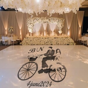 Custom Wedding Dance Floor Wrap | Self Stick Dance Floor | Monogram Vinyl Floor Decal | Reception Dance Floor | Wedding Decor