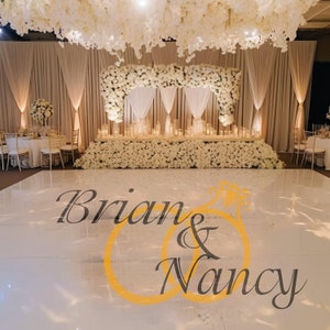 Custom Wedding Dance Floor Wrap | Self Stick Dance Floor | Monogram Vinyl Floor Decal | Reception Dance Floor | Wedding Decor