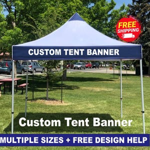 Custom Tent Banner | Trade Show, Event, Canopy Vinyl Banner | Logo & Business Name | Color Vinyl Banner | Free Design Help