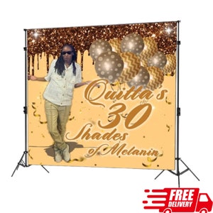 Custom Photo Birthday Backdrop | Party Sparkle Birthday Party Backdrop | Step Repeat Birthday Party | Prom Backdrop | 30th Birthday Banner