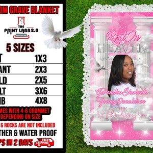 Memorial Grave Blanket | Grave Marker | Home Going | Memorial Keepsakes | Custom Grave Blanket