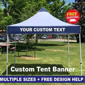 Custom Tent Banner | Trade Show, Event, Canopy Vinyl Banner | Logo & Business Name | Color Vinyl Banner | Free Design Help