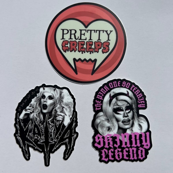 UNHhhh Sticker Pack - Katya Zamo Trixie Mattel Rupaul's Drag Race Read U Wrote U Tracy Martel BALD Skinny Legend Punk Metal Black Metal