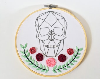 Geometric Skull Embroidery