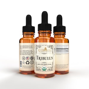 Organic Tribulus  - Supplement-  30 servings - 2 oz Glass Bottle - by Khroma Herbal Products
