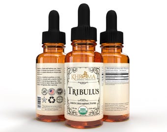 Organic Tribulus  - Supplement-  30 servings - 2 oz Glass Bottle - by Khroma Herbal Products