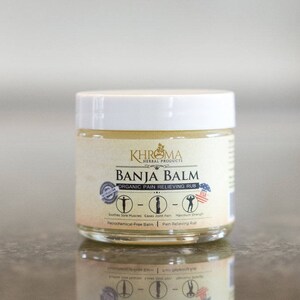 BANJA BALM - Maximum Strength Organic Pain Soothing Rub - For Sore Joints and Muscles - 2 oz in a Glass Bottle - by Khroma Herbal Products