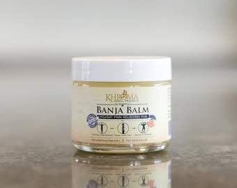 BANJA BALM - Maximum Strength Organic Pain Soothing Rub - For Sore Joints and Muscles - 2 oz in a Glass Bottle - by Khroma Herbal Products