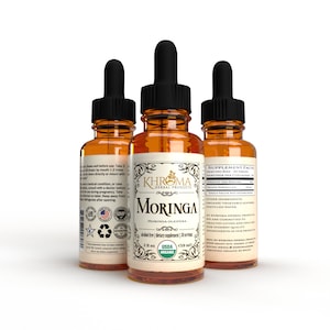 Organic Moringa - 2 oz Liquid in a Glass Bottle - 30 Servings - by Khroma Herbal products
